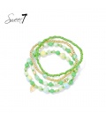 Armband set met frisse groene kralen en gouden accenten