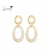 Oorbellen met ovale hanger en goudkleurige ring