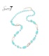 Halsketting met turquoise kralen en goudkleurige schakels