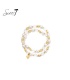 Armband witte parels met goudkleurige en heldere kralen