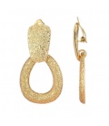 Oorclips goudkleurig met gehamerd Patroon