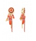 Oorclip in zachte tinten met goudkleurige rand