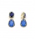 Blauwe oorclips met grote strass stenen