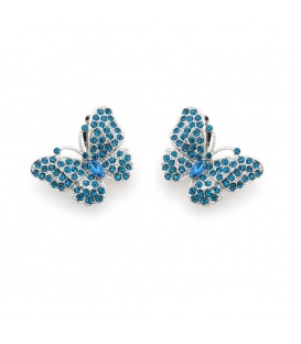 Oorclips in vorm van een vlinder bezet heldere strass