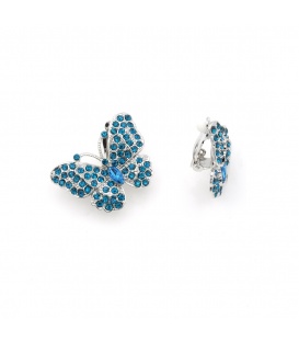 Oorclips in vorm van een vlinder bezet heldere strass