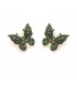 Oorclips in vorm van een vlinder bezet met groene strass steentjes