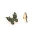 Oorclips in vorm van een vlinder bezet met groene strass steentjes