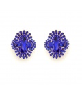 Oorclips blauw met fonkelende steentjes