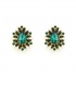 Oorclips met groene druppelsteen en strass steentjes rondom