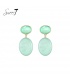Oorbellen met mint groene facetsteen en ovale hanger