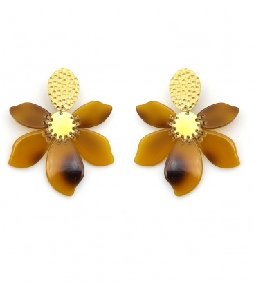 boucles-d-oreilles-clip 23965-yonit-boucle-d-oreille-clip-acier-marron