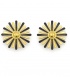 Oorclips met zwart en goudkleurig bloemdesign.