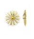 Oorclips met goudkleurig en witte bloem blaadjes