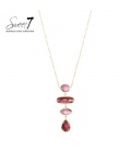 Halsketting rood met goudkleurige schakelketting en mooie hanger