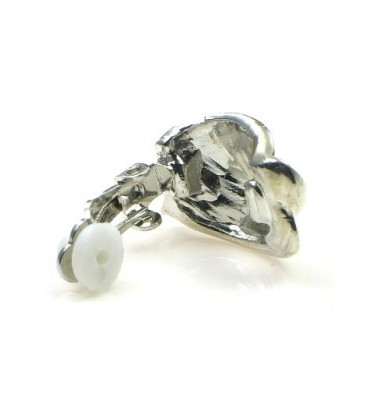 Zilverkleurige metalen oorclips met heldere glans