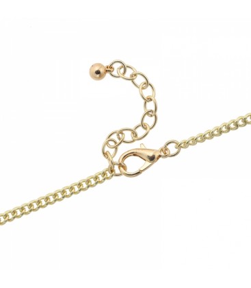 Bruin,groene halsketting met ronde stenen