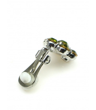 Groene strass steentjes (Swarovski) oorclips