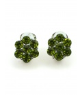 Groene strass steentjes (Swarovski) oorclips