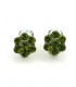 Groene strass steentjes (Swarovski) oorclips
