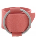 Armband van breed roze kunstleer met metalen riemgesp
