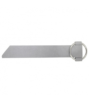 Armband van breed grijs kunstleer met metalen riemgesp
